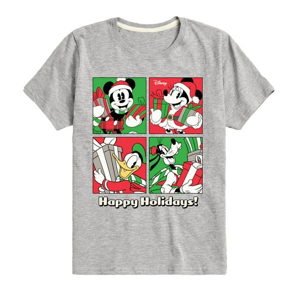 Disney - Mickey and Friends Happy Holidays - Toddler & Youth Short Sleeve Graphic T-Shirt