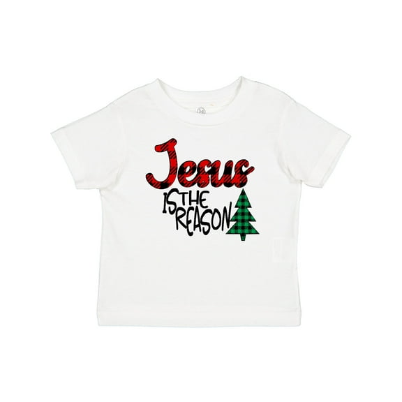 Inktastic Christmas Jesus is the Reason with Green Plaid Tree Boys or Girls Baby T-Shirt