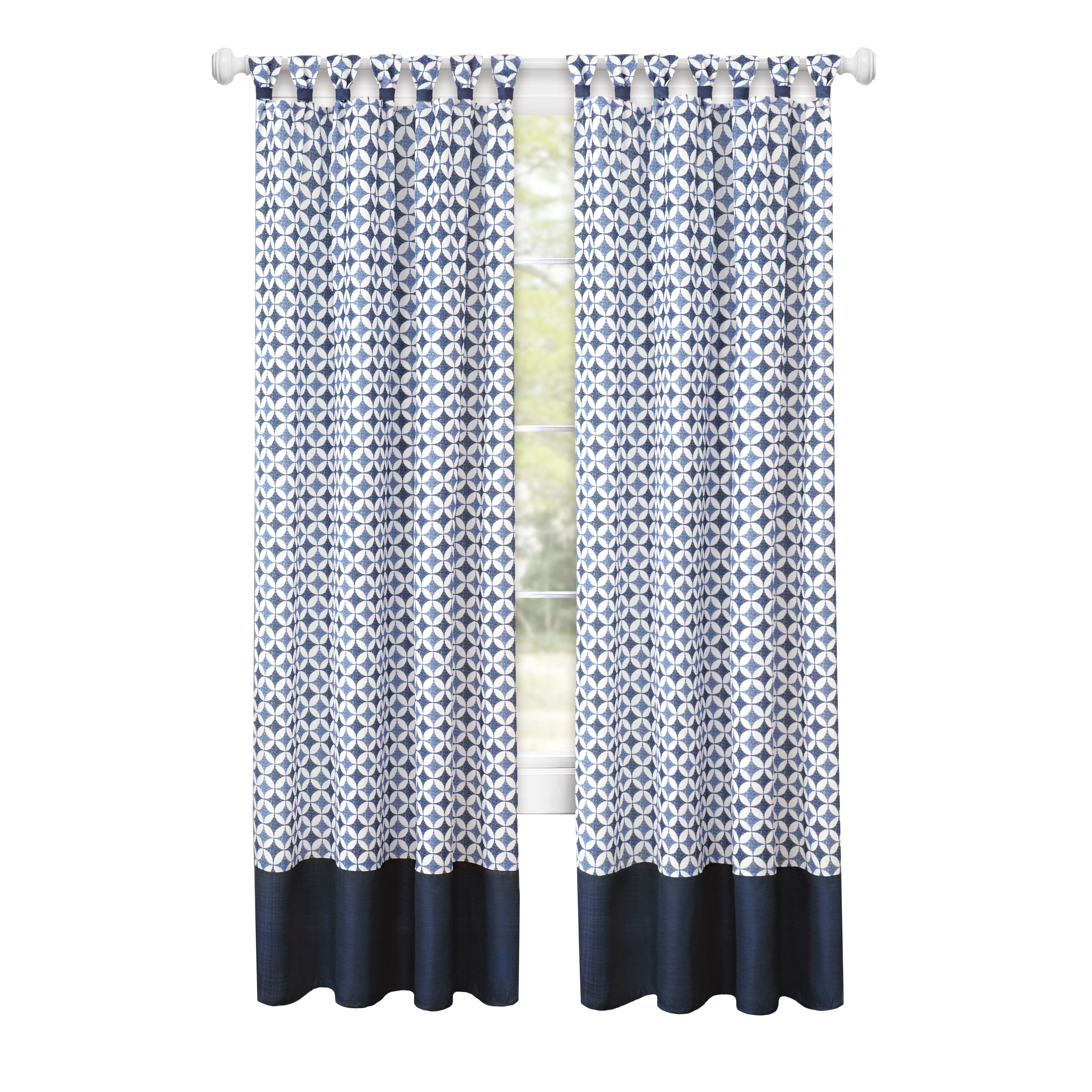 Achim Callie Cuff Tab Top Window Curtain Panel - 52x63 - Navy