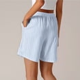 thumbnail image 4 of Itsame Women Walk Shorts With Drawstring Womens Short Sweat Pants Stripe Wide Leg Shorts Light Blue Size L, 4 of 6