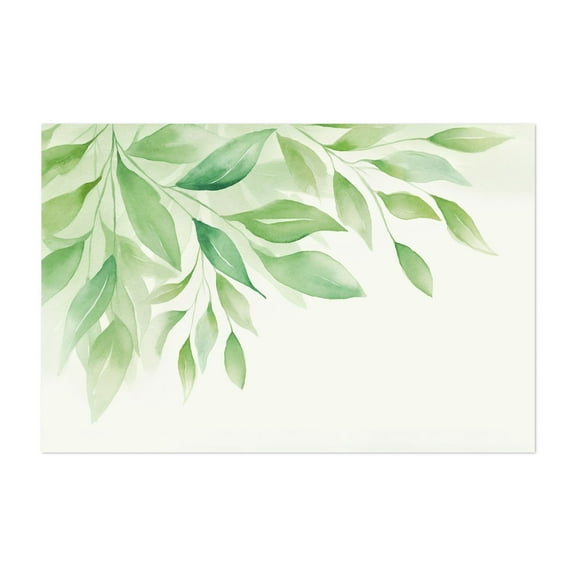 Calm Foliage Gentle Green  - Painting Botanical Floral Nature Minimalist Art Deco Unframed Wall Art Print 5 x 7 inches