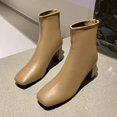 thumbnail image 6 of NOKIO Women'S Vintage Ankle Boots With A Square Toe Women Ankle Boots Autumn And Winter Simple Solid Color Fashion Comfortable Square Toe Square Heel Back Zipper Women'Sfashion-Forward Ankle Booties, 6 of 8