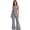 Silver, variant on 70s 80s Disco Outfit for Women – Holographic Sequin Halter Backless Flared Leg Outfit with Matching Sequin Belt for Disco Theme Party, Festival, Retro Fancy Dress