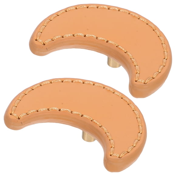 2 tiradores de puerta de armario con forma de luna de un solo orificio de PU, tiradores de cajón, herrajes para muebles, pomos decorativos, tiradores de cajón, decoración del hogar