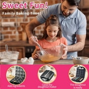 Mini Donut Maker Machine,1400W Non-Stick Electric Doughnut Baker Machine,Pancakes Maker for Kid-Friendly Breakfast, Snacks, Desserts & More with Non-stick Surface, Makes 16 Doughnuts