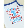 thumbnail image 6 of Hirigin My First 4th of July Baby Girl Outfits Letter Print Sling Tank Romper Top American Flag Shorts Headband 3Pcs Clothes Set, 6 of 8