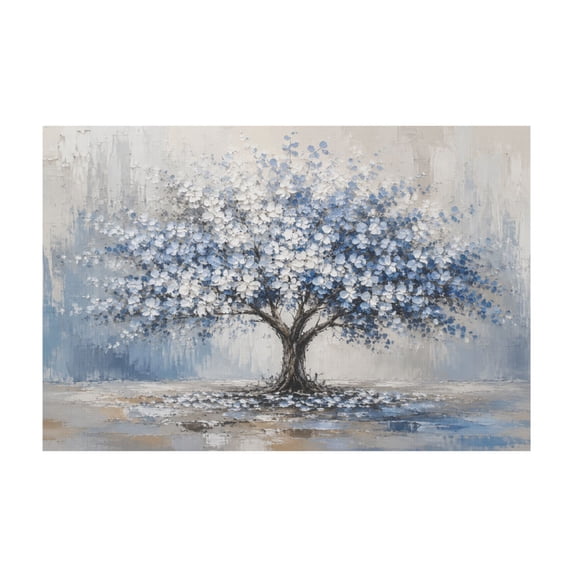 Grayish Blue Abstract Tree Canvas Wall Art For Living Room Bedroom Office Home Decor 16x24in