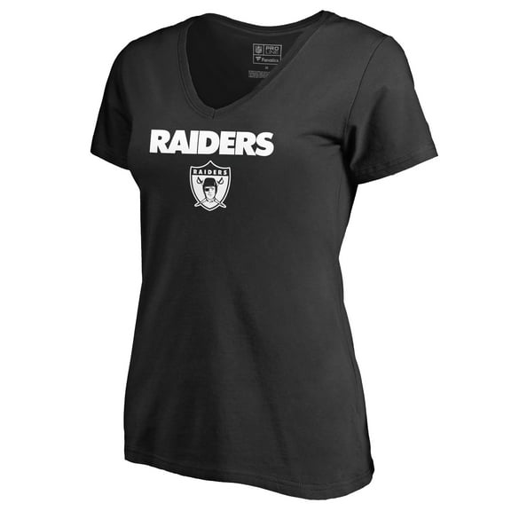 Women's Black Las Vegas Raiders Vintage Team Lockup V-Neck T-Shirt