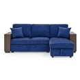 thumbnail image 5 of Ucloveria Sectional Sofa with Pulled Out Bed, MDF Shelf Armrest, Two Pillows, Reversible Chaise with Storage, 5 of 9