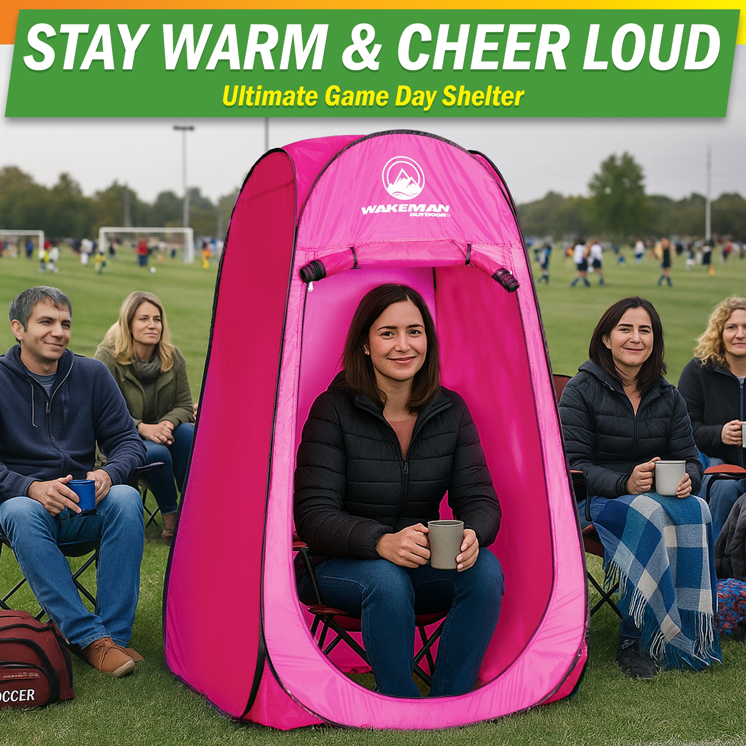 Wakeman Kid Size Pop Up Changing Tent, 3x3x5.2ft Mini Portable Toilet Stall or Dressing Room, Pink