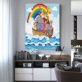 thumbnail image 4 of Xecao Rainbow Animals on Noah's Ark for Ready-to-Hang Canvas Art 12x16 Inches - Waterproof HD Print Solid Wood Frame for Gifting,Vertical, 4 of 8