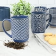 thumbnail image 6 of Laurie Gates Madrina 4 Piece 19 Ounce Stoneware Assorted Designs Mug Set in Blue, 6 of 6