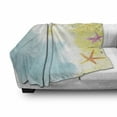 thumbnail image 3 of Starfish Soft Flannel Fleece Throw Blanket, Holiday in the Hawaii Watercolor Art Dreamy Seacoast with Colorful Starfishes, Cozy Plush for Indoor and Outdoor Use, 50" x 70", Multicolor, by Ambesonne, 3 of 6