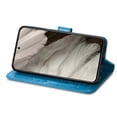 thumbnail image 3 of for Google Pixel 8a Wallet Case, [Flower Embossed] Premium PU Leather Flip Protective Case Cover with Card Holder and Stand with Wrist Strap for Google Pixel 8a, Blue, 3 of 4