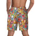 thumbnail image 2 of Haiem Boho Cute Owls Mens Swim Trunks with Compression Liner 2 in 1 Swimming Shorts Stretch Swimwear Quick Dry,Board Shorts-Medium, 2 of 9