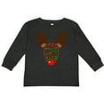 thumbnail image 3 of Inktastic Christmas Reindeer Face with Names and Red Nose Boys or Girls Long Sleeve Toddler T-Shirt, 3 of 5