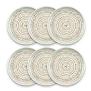 Abode Homewares by TarHong Desert Mandala Dinner Plate, Planta Matte, 10.5 x 0.8", Set of 6
