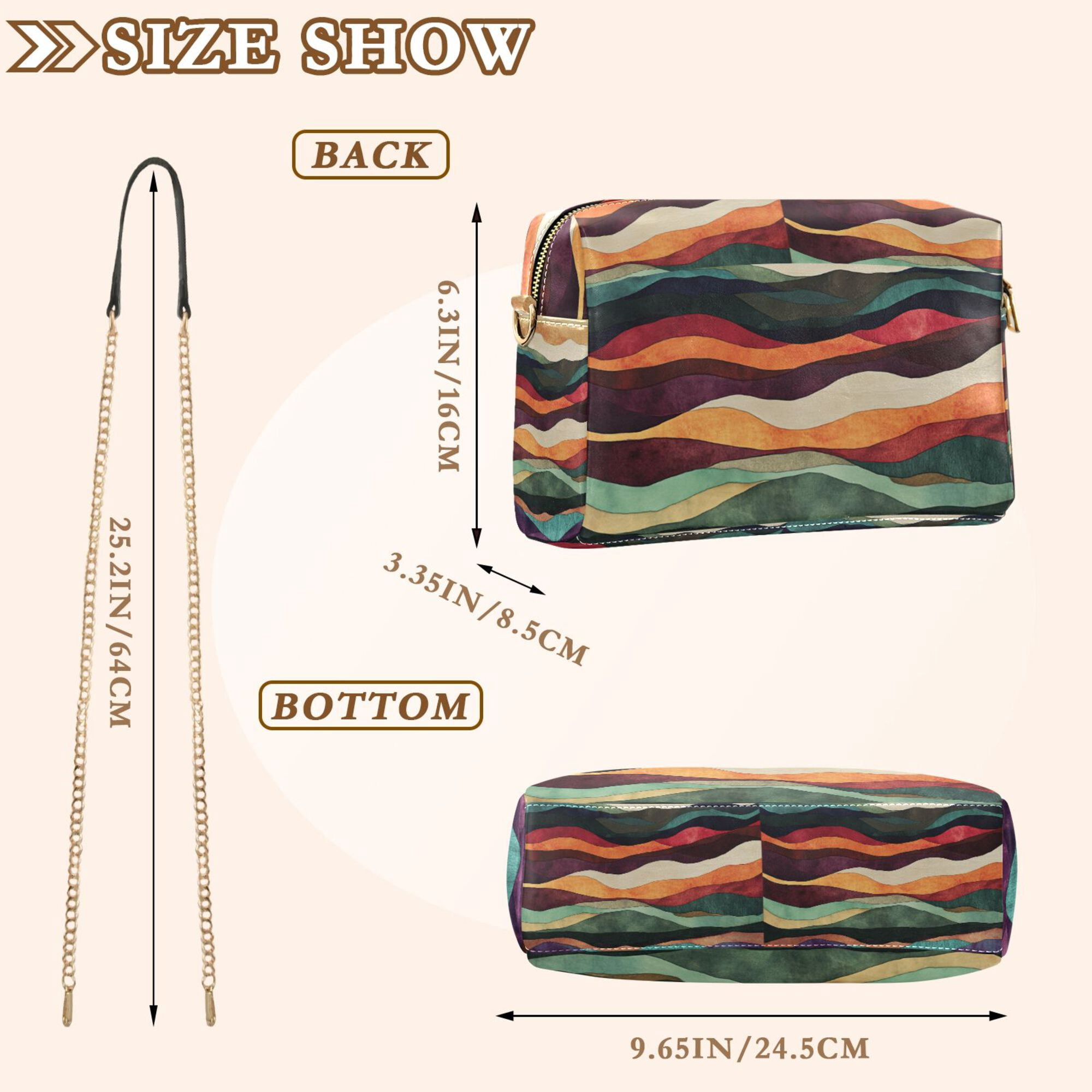 FORMRS Women Crossbody Purse with Chain Strap Vegan Leather Shoulder Handbag, Artistic Desert Pattern