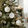 thumbnail image 3 of Northlight Shatterproof 3-Finish Christmas Ball Ornaments - 2.5" (60mm) - White - 100ct, 3 of 3