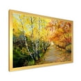 thumbnail image 2 of Designart 'Path Through The Autumn Woods Along River' Traditional Framed Art Print, 2 of 4