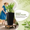 thumbnail image 4 of Outsunny Set of 3 Tall Planters with Drainage Hole, 28" Outdoor Flower Plant Pots, Indoor Planters for Porch Patio and Deck, Black, 4 of 10