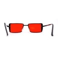 thumbnail image 2 of SA106 Mens Rimless Luxury Square Rectangle Ornate Metal Rim Sunglasses Black Red, 2 of 4