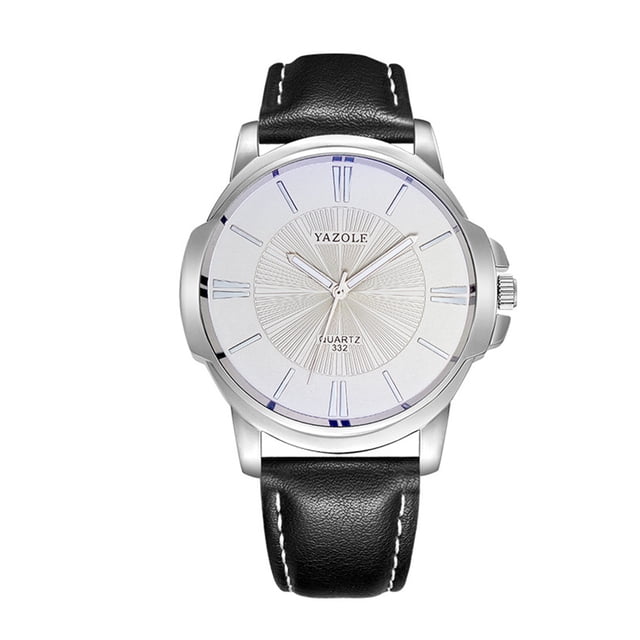 Reloj de cuarzo informal resistente al agua para hombre, reloj de pulsera con banda de cuero PU para negocios, regalo de vacaciones Inevent EL1968-03