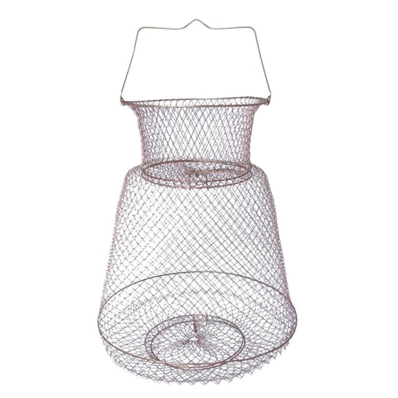 CEORPER Floating Wire Basket, Collapsible Fishing Net Cage Portable Collapsible Fish Baskets Fishing Accessories