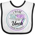 thumbnail image 3 of Inktastic Suicide Prevention- I Wear Teal and Purple for My Uncle Boys or Girls Baby Bib, 3 of 4