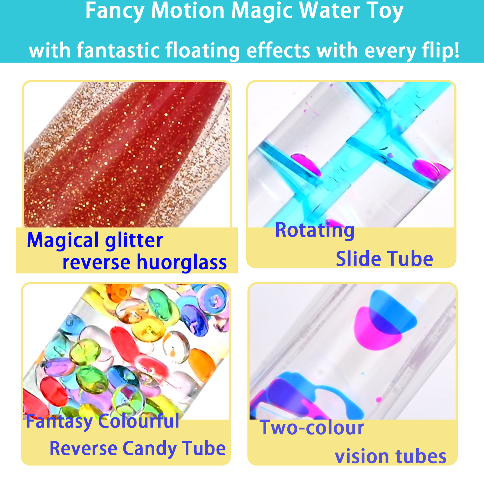 ABITOTIBA Liquid Motion Bubbler Timer Mini Fidget Emotional Regulation Toys 1 Pack（red ）