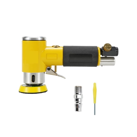 Mini Orbital 2/3" Air Sander Pneumatic Polisher Grinder Buffer Dual Action Orbital Polisher 80PCS Sanderpaper Set
