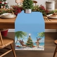 thumbnail image 5 of Christmas Table Runner Christmas Tree Table Runners Reindeer Sandy Beach Cotton Linen Dresser Scarf Kitchen Dining Table Decor for Christmas Holiday Party Decor 13x90 Inch, 5 of 9