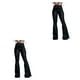 thumbnail image 2 of Sonducket Pantalones vaqueros de pierna ancha para mujer, pantalones largos de cintura alta con correa, pantalones vaqueros informales para Negro 2XL 2Conjunto, 2 of 6