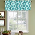 thumbnail image 3 of Teal Wave Curtain Valances for Windows, Kitchen Valance Window Treatments Panel 2 Pack, Modern Abstract Art Farmhouse Rod Pocket Short Curtains for Bathroom Bedroom 60 x 18 Inch, 3 of 8