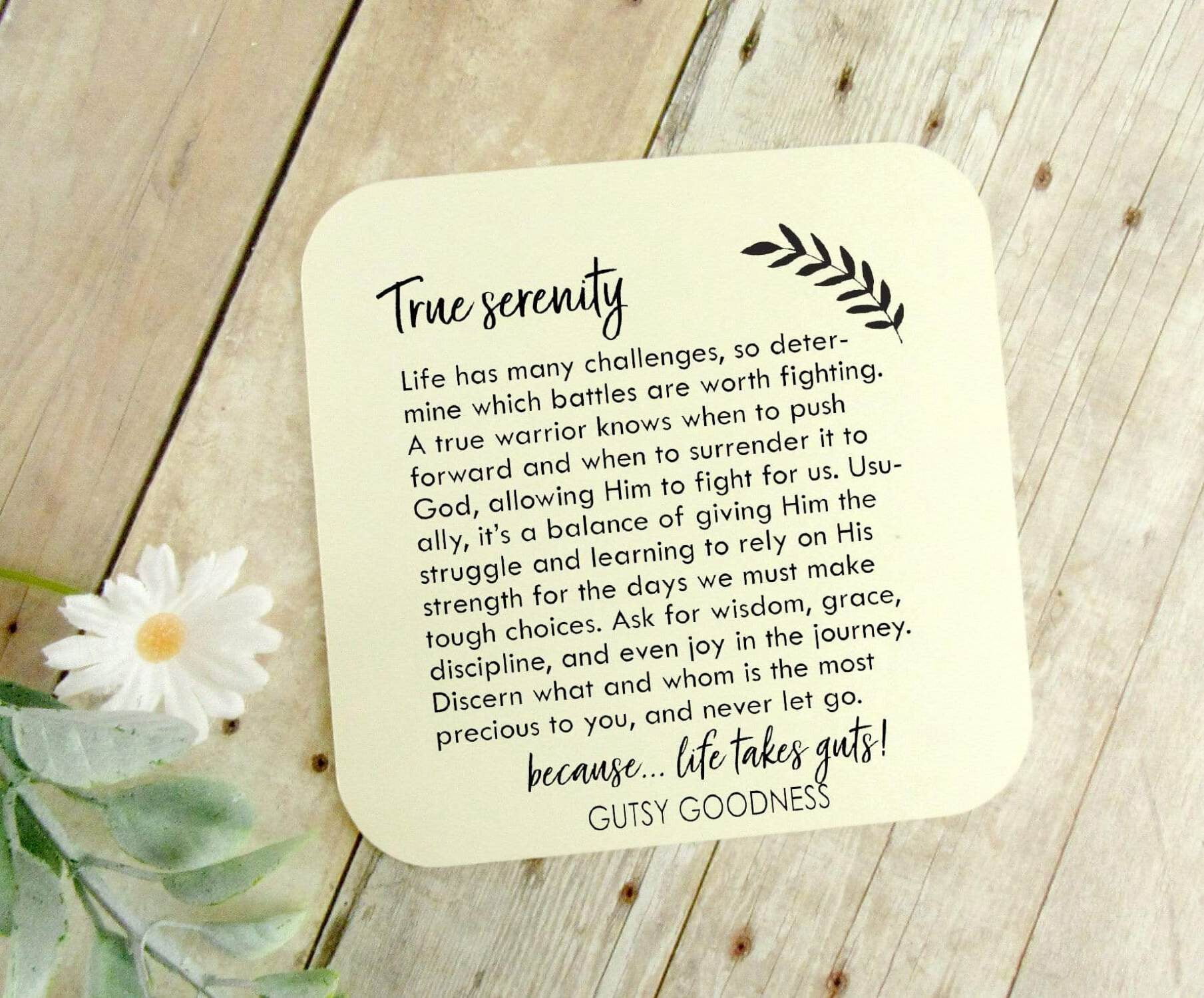 Serenity Prayer Gutsy Goodness Bronze Keychain Jewelry Unisex Adult Tree Charm