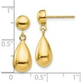 thumbnail image 4 of 10K Yellow Gold Teardrop Hollow Post Dangle Earrings (Width 8) (Length 21) - Jbsp, 4 of 5