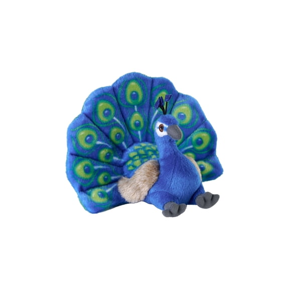 Wild Republic Cuddlekins Eco Mini Peacock, Stuffed Animal, 8 Inches, Plush Toy, Fill is Spun Recycled Water Bottles, Eco Friendly