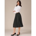 thumbnail image 2 of DARING DIVA Women's Pleated Midi Elastic A-Line Swing Flowy Long Skirts Medium Dark Grey, 2 of 6