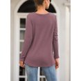 thumbnail image 5 of AXSAY Womens portability Casual Blouse Loose Long Sleeve Twist Knot T Shirts Round neck Knit Tops (M, Mauve Red), 5 of 7