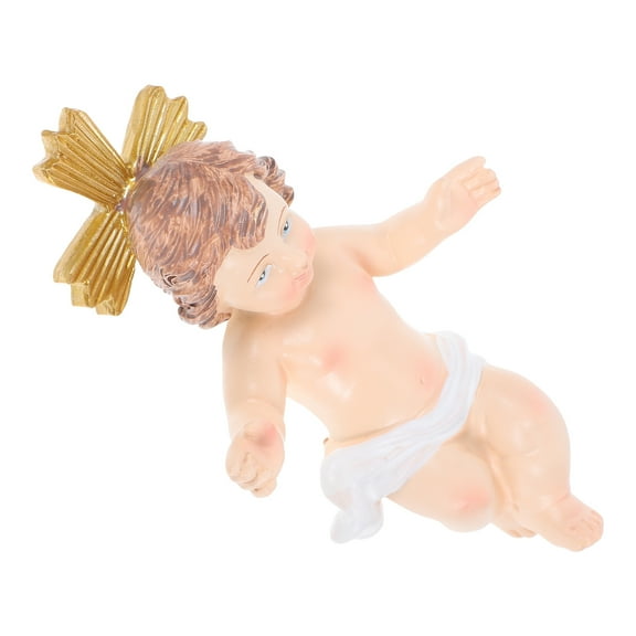 Masteelf Small Baby Jesus Figure Resin Baby Jesus Figurine Nativity Scene Ornament Religious Christmas Decoration For Home Church