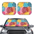 thumbnail image 2 of Xecao Colorful Wool Balls for Foldable Car Sun Shades (2-Pack) offer sun protection with an easy-fold design for convenient windshield shading., 2 of 7