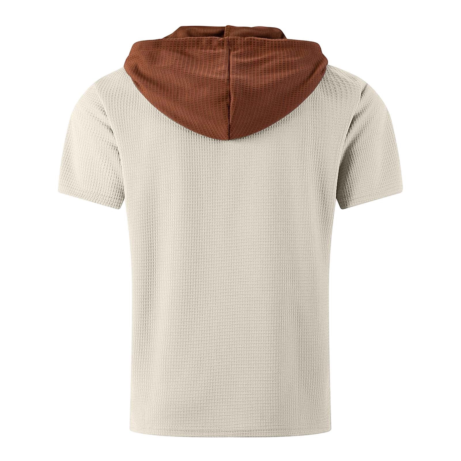 Rhuody Mne'S T Shirts Adult Referee Shirt V Neck Striped Sweatshirt Short Sleeved Top Casual Clothing Khaki S