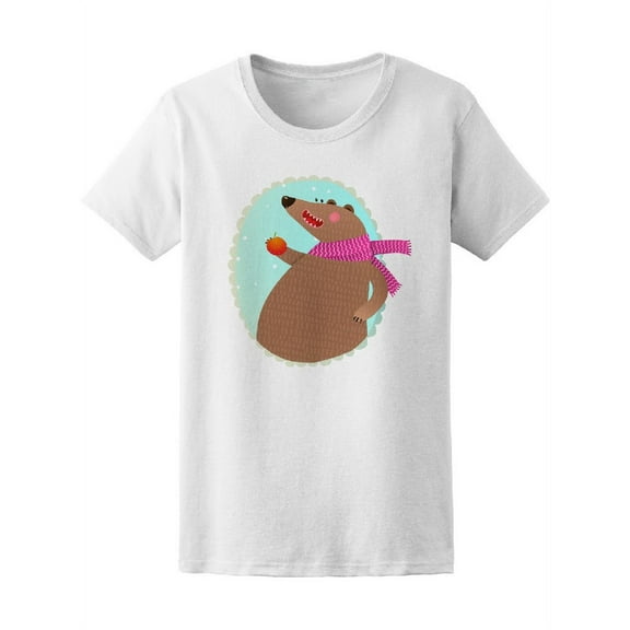 Cute Furry Bear Cartoon Tee Women's -Image by Shutterstock