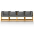 thumbnail image 3 of vidaXL 4-Seater Patio Sofa with Cushion Solid Acacia Wood, 3 of 13