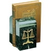 Legal Scales Bookends - Black Marble with Green Tones