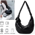 thumbnail image 2 of CoCoMangos PU Leather Crescent Bag for Women Hobo Shoulder Bag Half Moon Crossbody Bag Knotted Dumpling Bag Croissant Sling Bag, 2 of 7