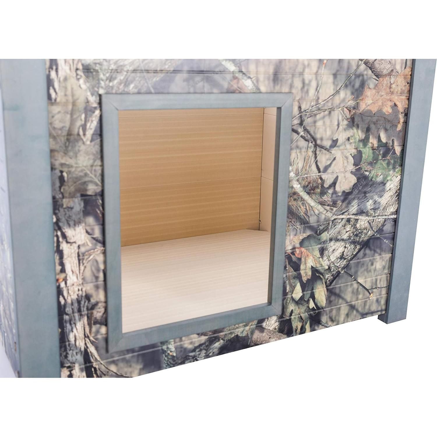 New Age Pet EcoFlex Mossy Oak Rustic Lodge Outdoor Dog House