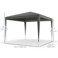 thumbnail image 3 of Outsunny Party Tent, Portable Gazebo Canopy Event Shelter Grey, 3 of 10