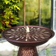 thumbnail image 6 of Sunnydaze Metal Crosshatch Outdoor Bird Bath Fountain with Lights, 6 of 7
