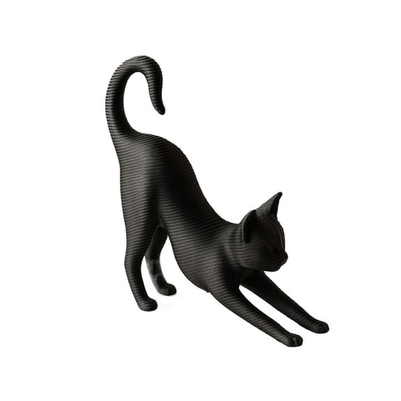 1PC Stretching Cat Sculpture Minimalist 3D Figurine 3D Printing